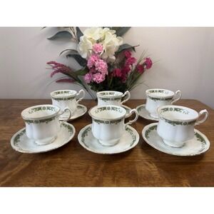 Vintage Paragon Lynwood Bone China Tea Cup and Saucer Set‎ of Five MCM Dining
